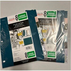 Mead Five Star 8 count 3-hole Punched Color Pop Reversible Tab Divider Set 2Pk 1